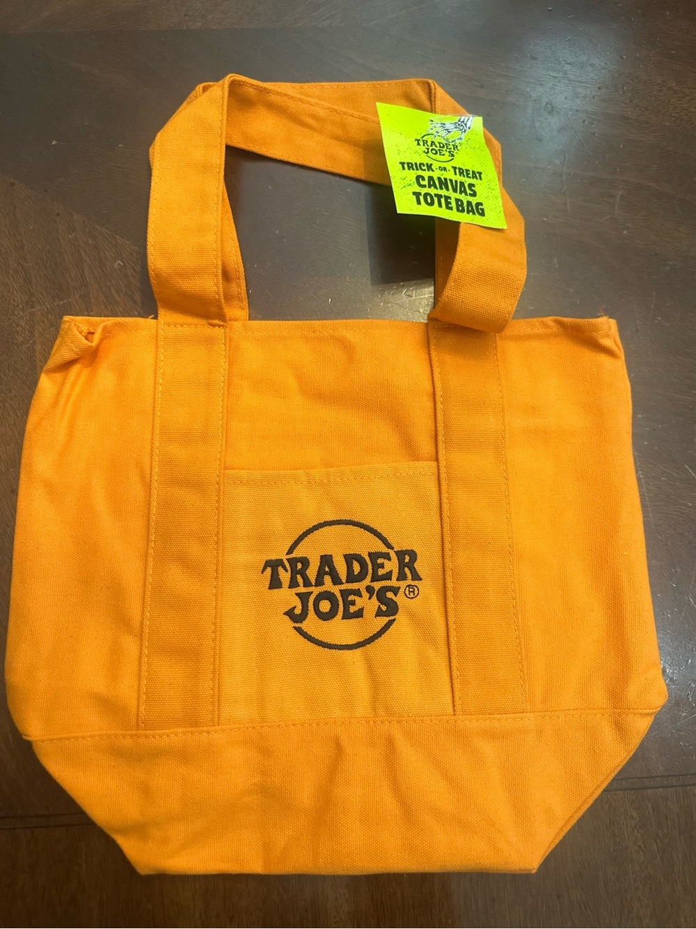 🍁🍂Trader Joe’s Orange Mini Canvas Tote Bag